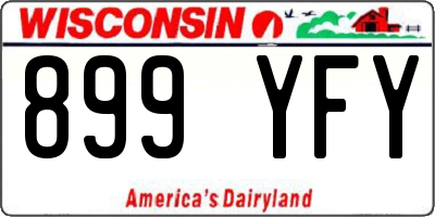 WI license plate 899YFY