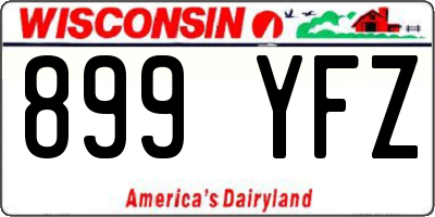 WI license plate 899YFZ