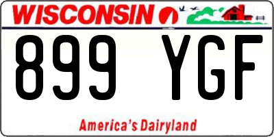 WI license plate 899YGF