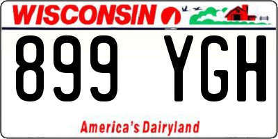 WI license plate 899YGH