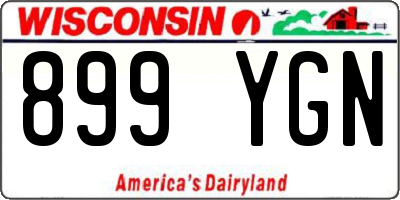 WI license plate 899YGN