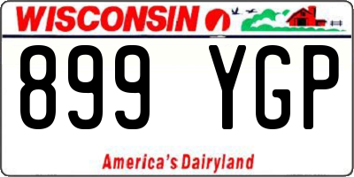WI license plate 899YGP