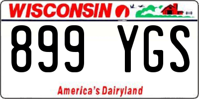 WI license plate 899YGS