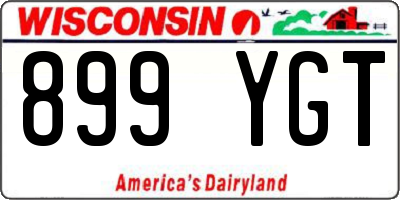 WI license plate 899YGT