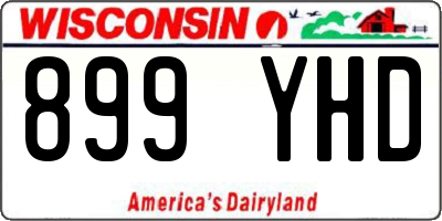 WI license plate 899YHD