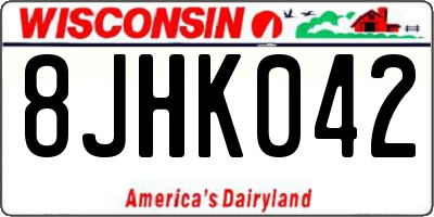 WI license plate 8JHK042