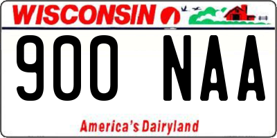 WI license plate 900NAA