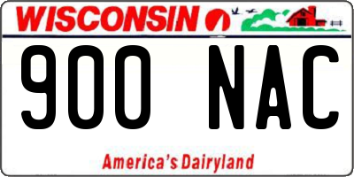 WI license plate 900NAC