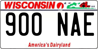 WI license plate 900NAE