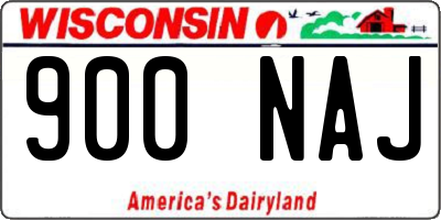 WI license plate 900NAJ