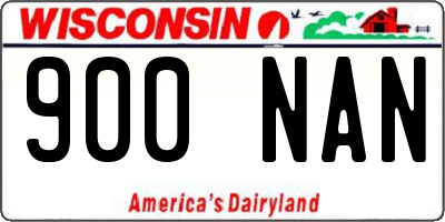 WI license plate 900NAN