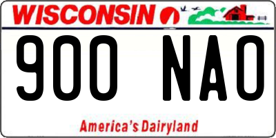 WI license plate 900NAO