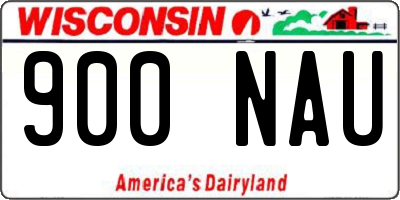 WI license plate 900NAU