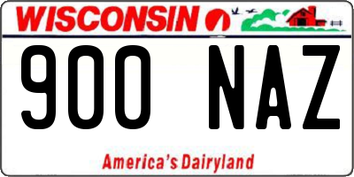 WI license plate 900NAZ