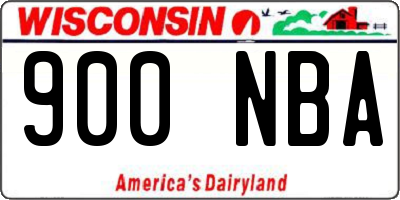 WI license plate 900NBA