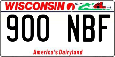 WI license plate 900NBF