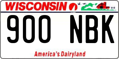 WI license plate 900NBK