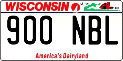 WI license plate 900NBL