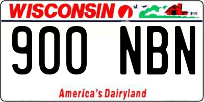 WI license plate 900NBN
