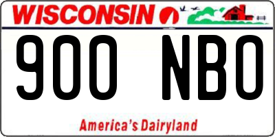 WI license plate 900NBO