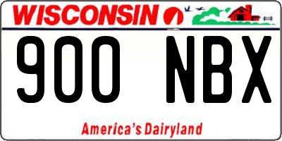 WI license plate 900NBX