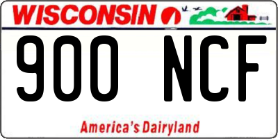 WI license plate 900NCF