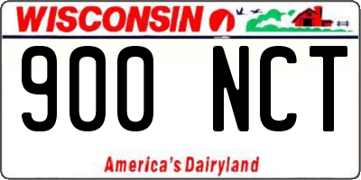 WI license plate 900NCT