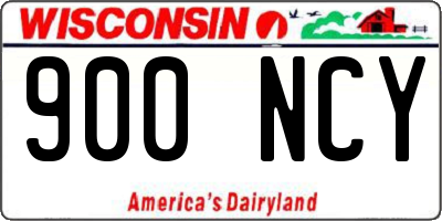 WI license plate 900NCY