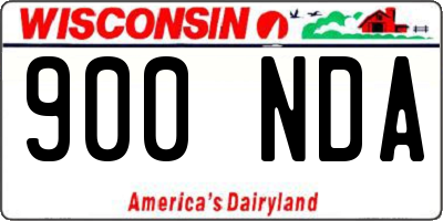 WI license plate 900NDA