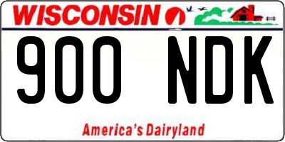 WI license plate 900NDK