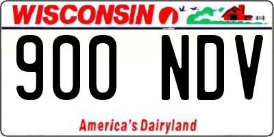 WI license plate 900NDV