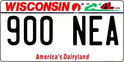 WI license plate 900NEA
