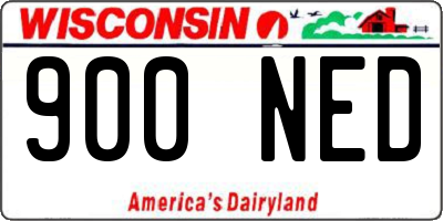 WI license plate 900NED