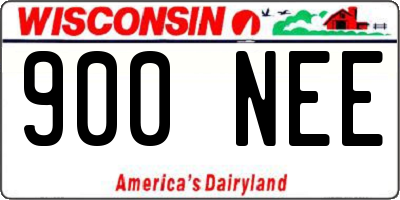 WI license plate 900NEE