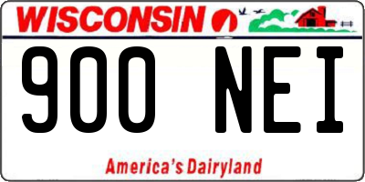 WI license plate 900NEI
