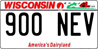 WI license plate 900NEV