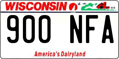 WI license plate 900NFA