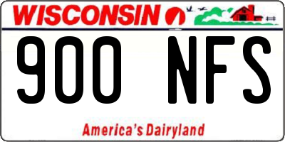WI license plate 900NFS