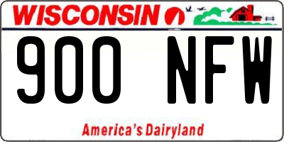 WI license plate 900NFW