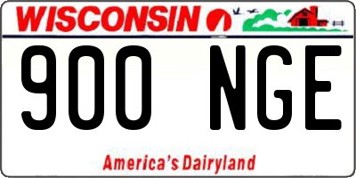 WI license plate 900NGE