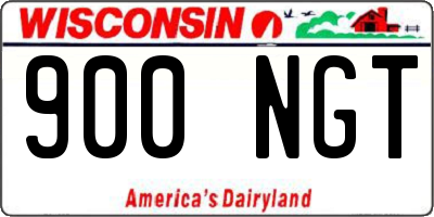 WI license plate 900NGT
