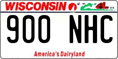 WI license plate 900NHC