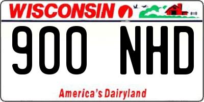 WI license plate 900NHD