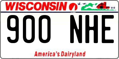 WI license plate 900NHE