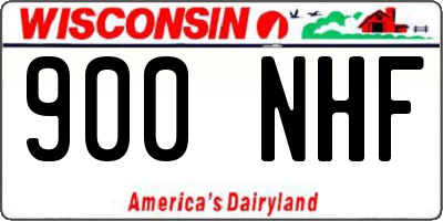 WI license plate 900NHF