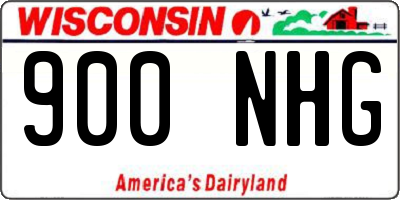 WI license plate 900NHG