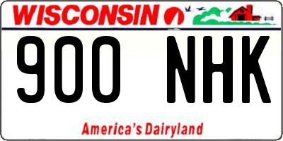 WI license plate 900NHK