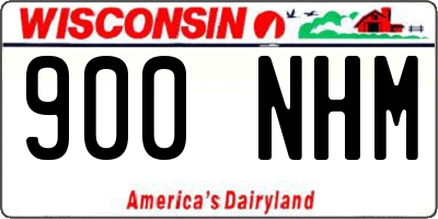 WI license plate 900NHM