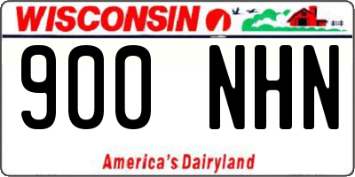 WI license plate 900NHN