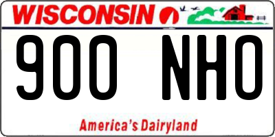 WI license plate 900NHO